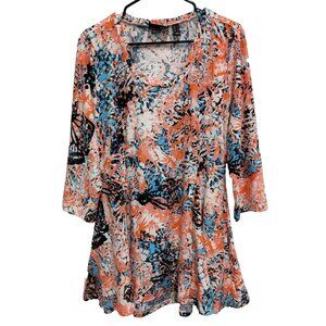 Attitudes By Renee Tunic Top Womens Size Large Wearable Art Lagenlook Abstract